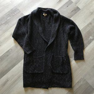 Umgee EUC Confetti Knit Shawl Neck Cardigan Wrap with Pockets Small Cozy Comfy